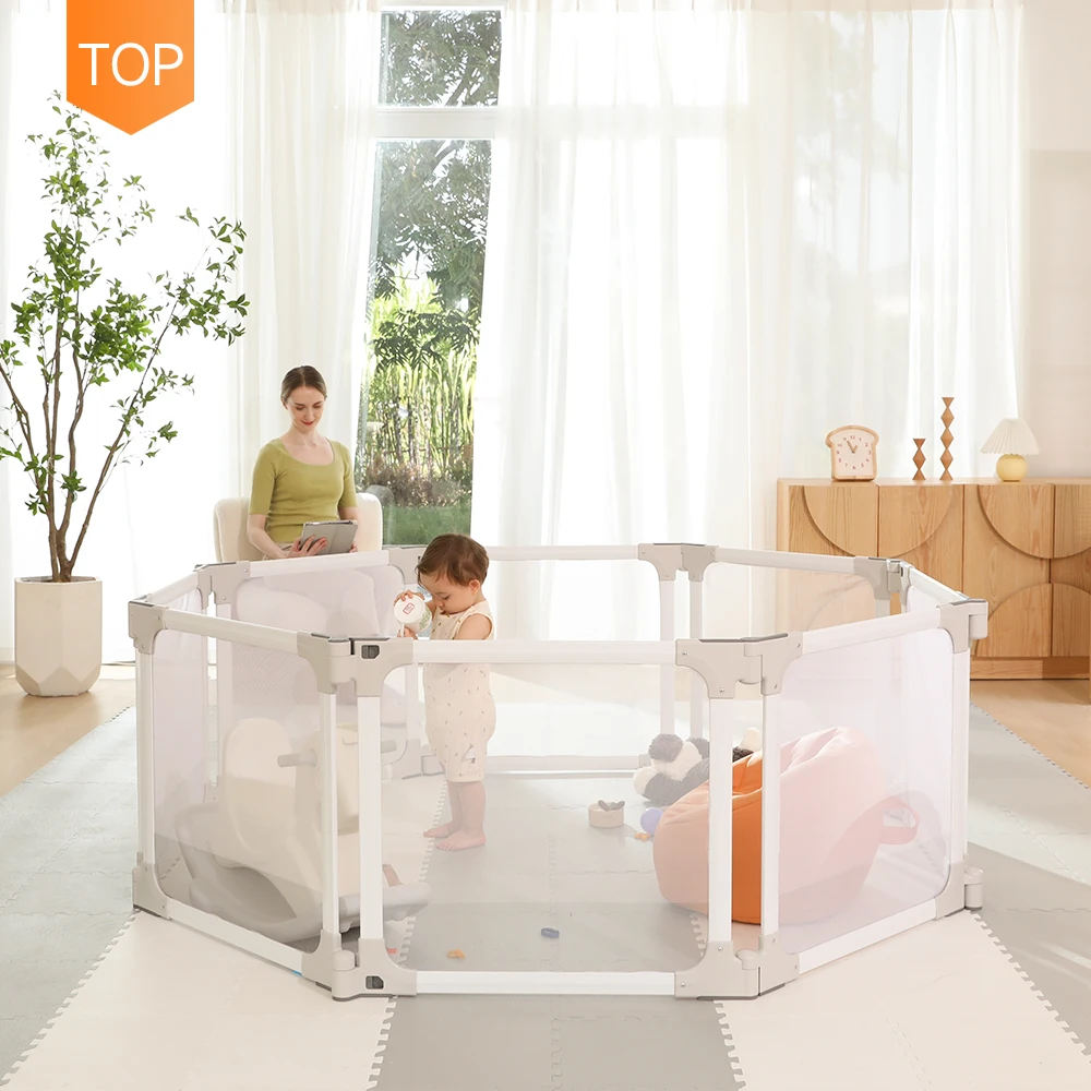 Wholesale Random Shape Home High Quality Portable Folding Safety Pet Baby Toddler Plastic Fence Playpen