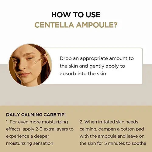 Madagascar Centella Asiatica Ampoule Facial Serum Soothes Acne Prone and Sensitive Skin