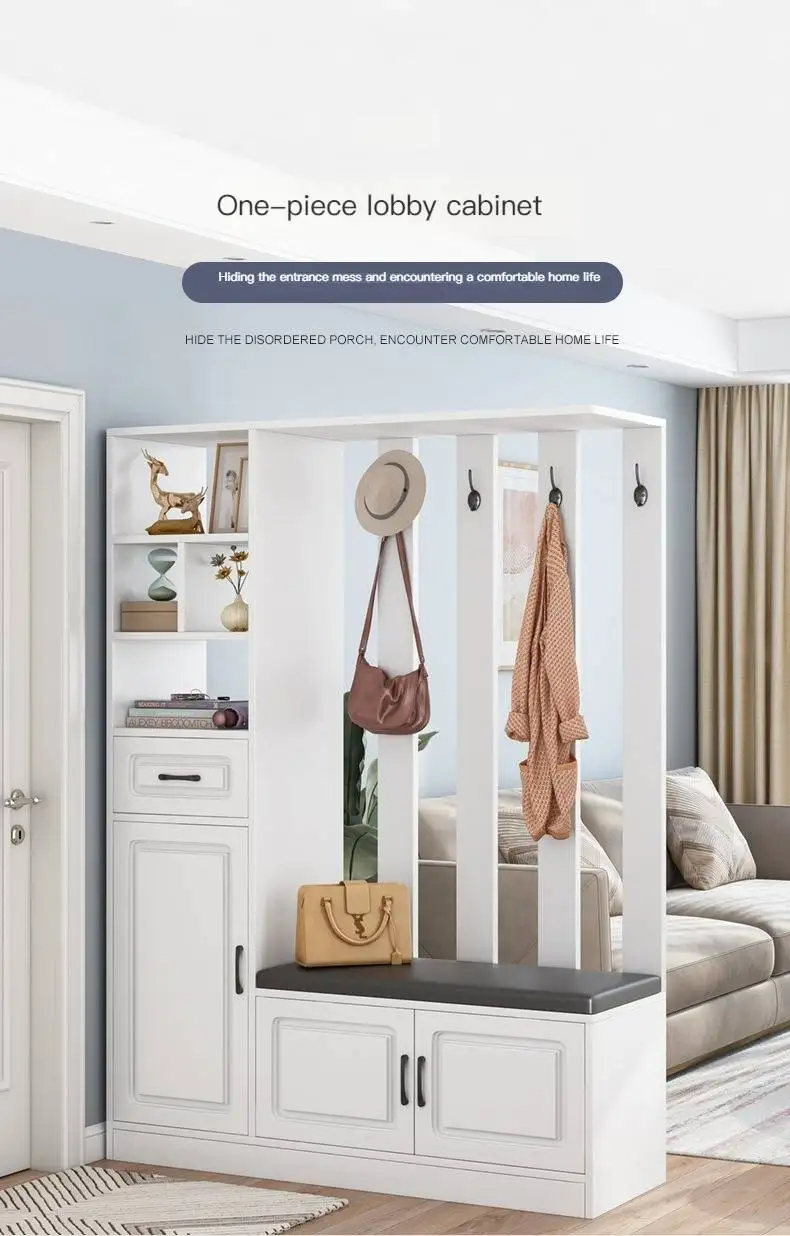 Shoe cabinet household doorway large capacity economical entrance cabinet coat rack integrated
