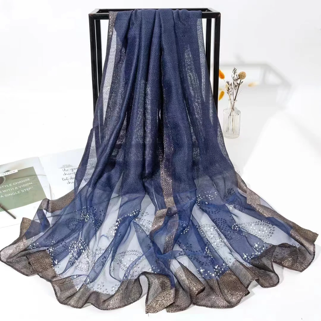 2024 New Women Summer Silk Scarves Fashion Shawl Lady Wrap Soft Female Stole Bandanna Hijab Poncho Foulard Muffler