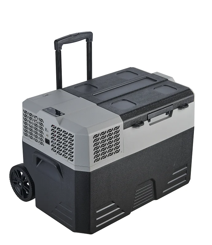 CoolRide Portable Cooler Freezer/Refrigerator Cooler AC/DC Compressor Electric Cooler Trolley Wheels for Truck RV Boat Party 52L