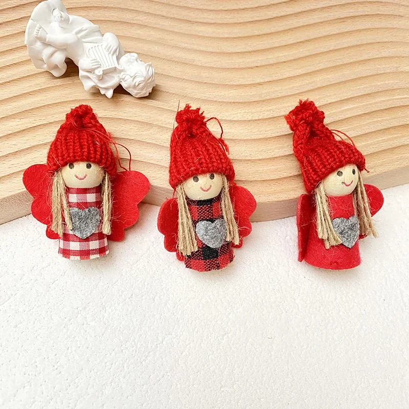 New Arrivals Christmas Wooden Toys Mini Dolls Plush Gnome Santa snowmen Gifts Products Christmas Tree hanging Ornaments