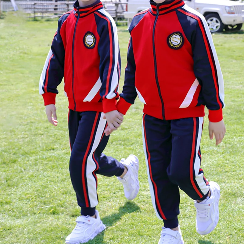 wholesale custom design kids uniform primary school jacket pants sets kindergarten children school uniform for boys and girls