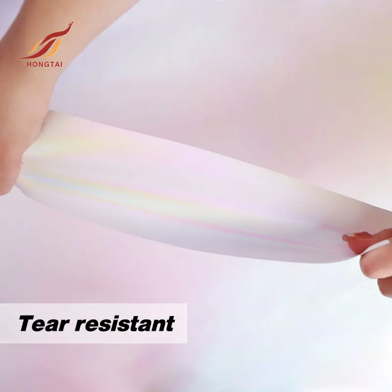 KH9117 Caviosen matte glitter sticker permanent pvc fabric rainbow film iridescent holographic vinyl