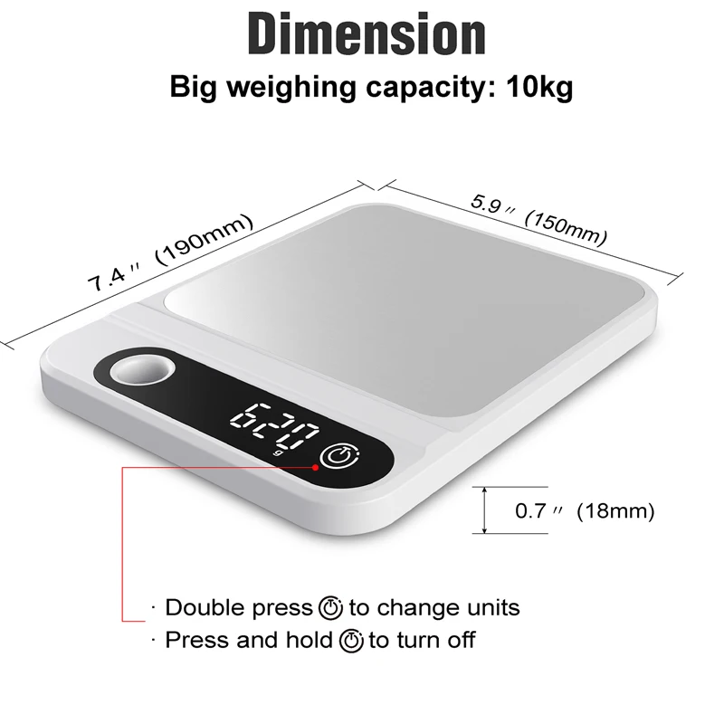 10kg 1gram Nutrition Food Scale Electronic Digital Kitchen Scale Weighing Scales