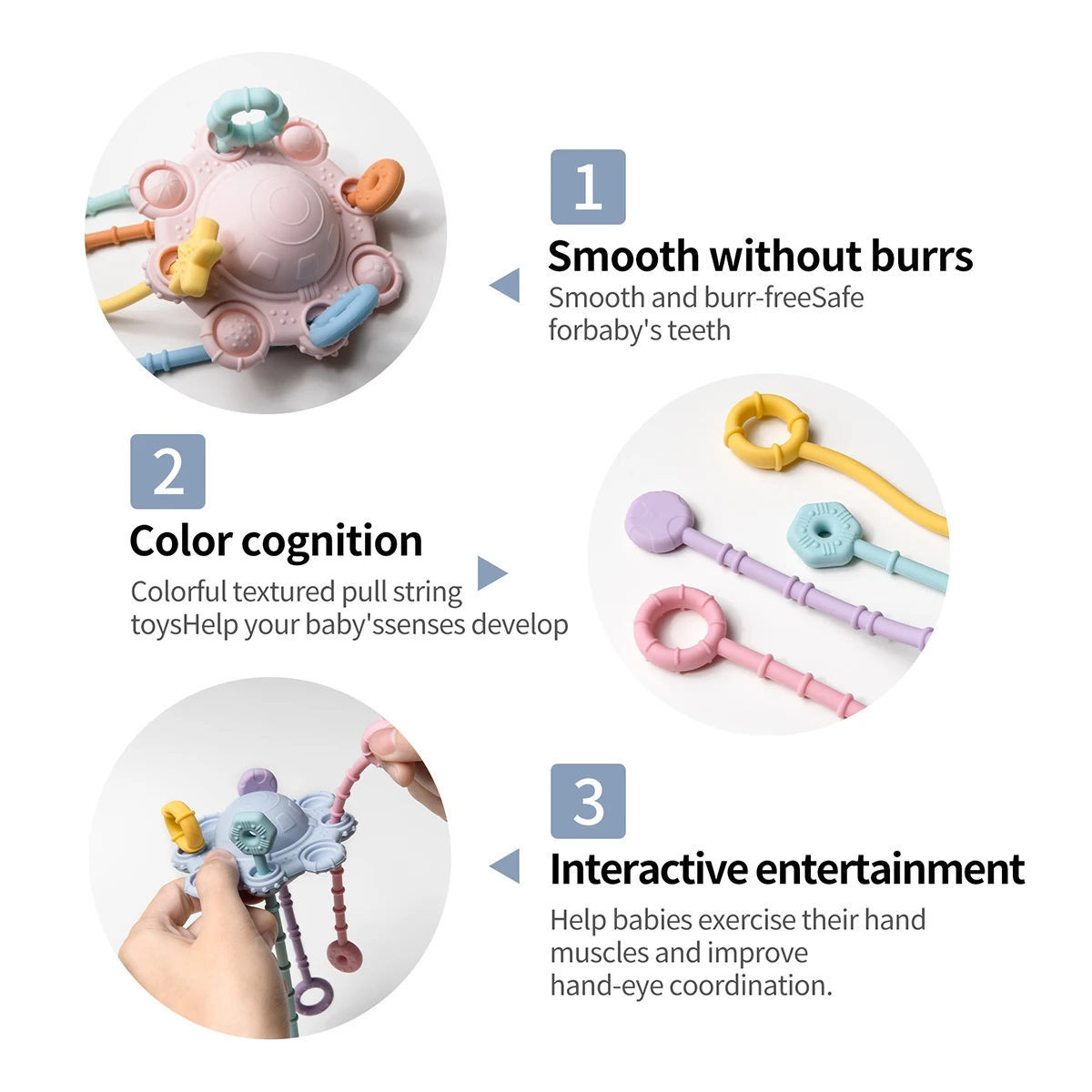 Hand rattle Rattle Teether musical toys Chewable Toys Silicone Teething Toys baby rattles