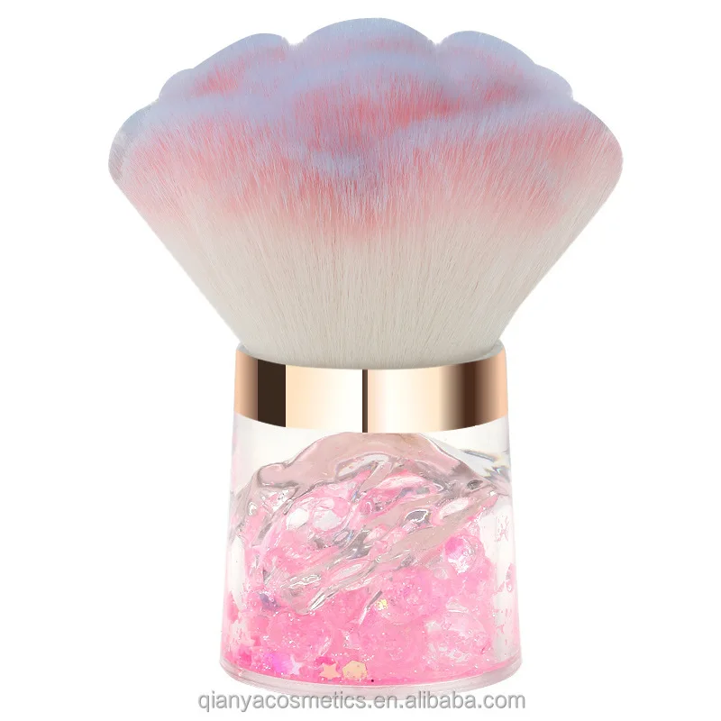 Hot sale crytral Nail dust brush luxury powder Nail brush Face Eye Diamond Rhinestone Makeup Brush Rose Head