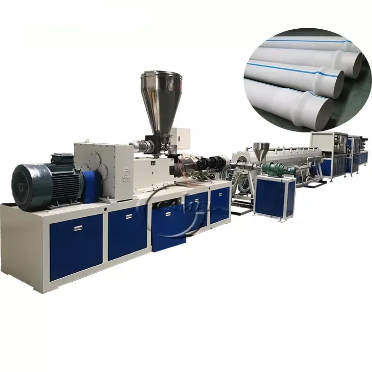 PVC PE pipe making machine price pvc pipe extrusion line with conical twin screw extruder