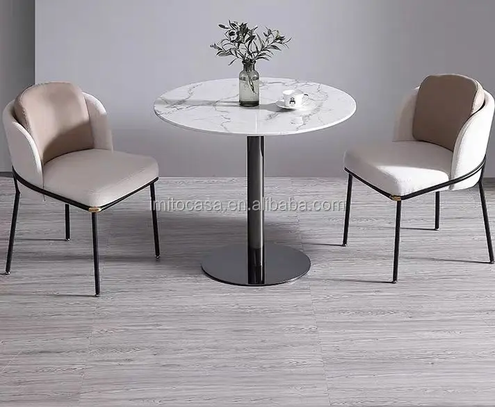 
Italy Modern Design Round Coffee Table With White Marble Top European Luxury Small Round Meeting/Negotiating Table 