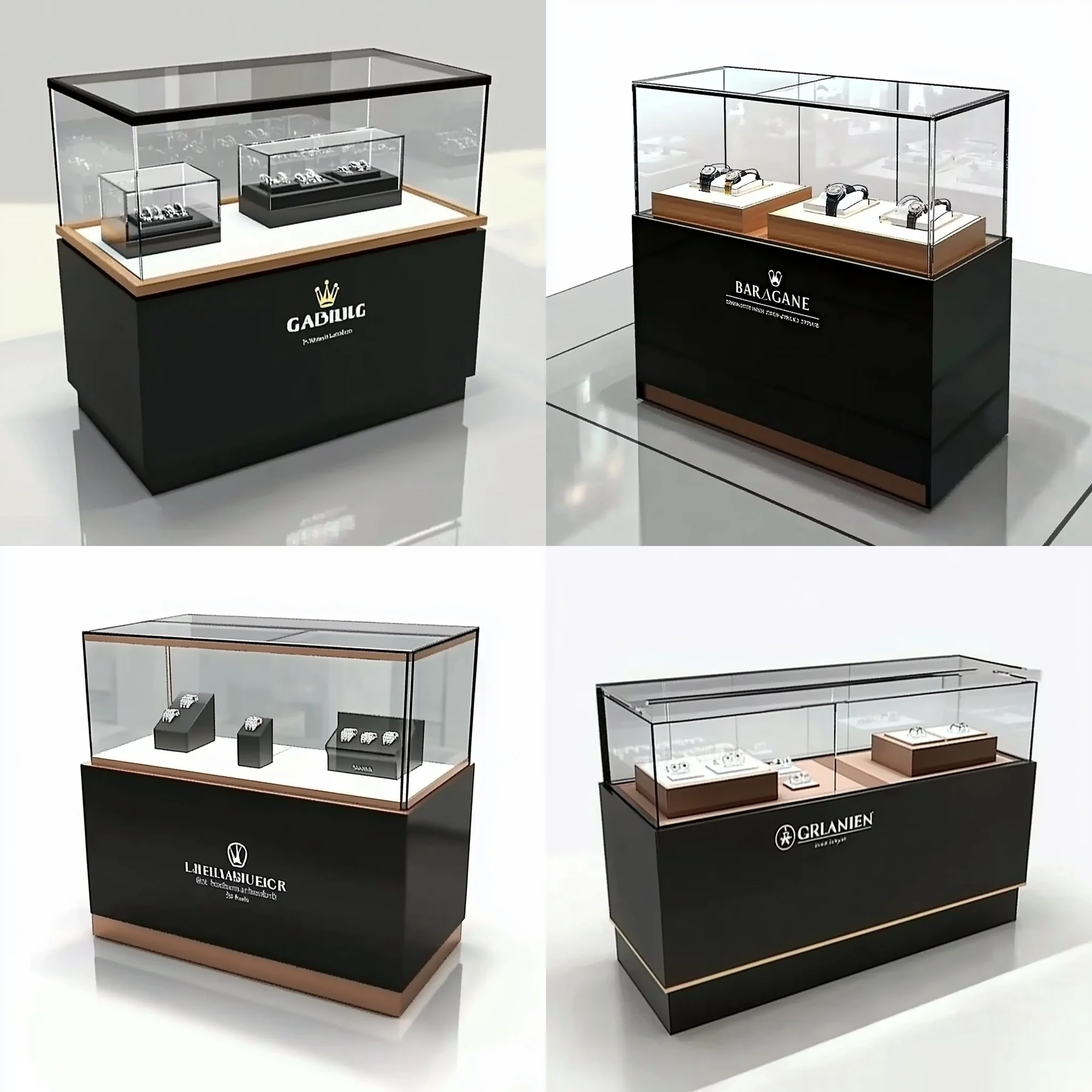 High End Watch Store Interior Design Glass Smart Watch Display Showcase Rotating Watch Display Showcase