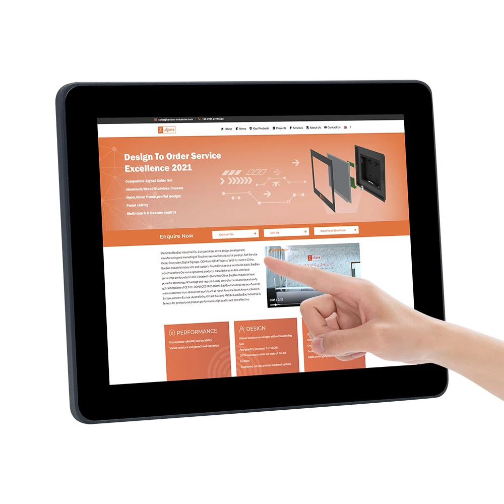 China  10 Inch  Industrial Ip65 Rugged Waterproof Fanless Touch Panel Pc All-In-One Computer 1024*600 For Commercial Space