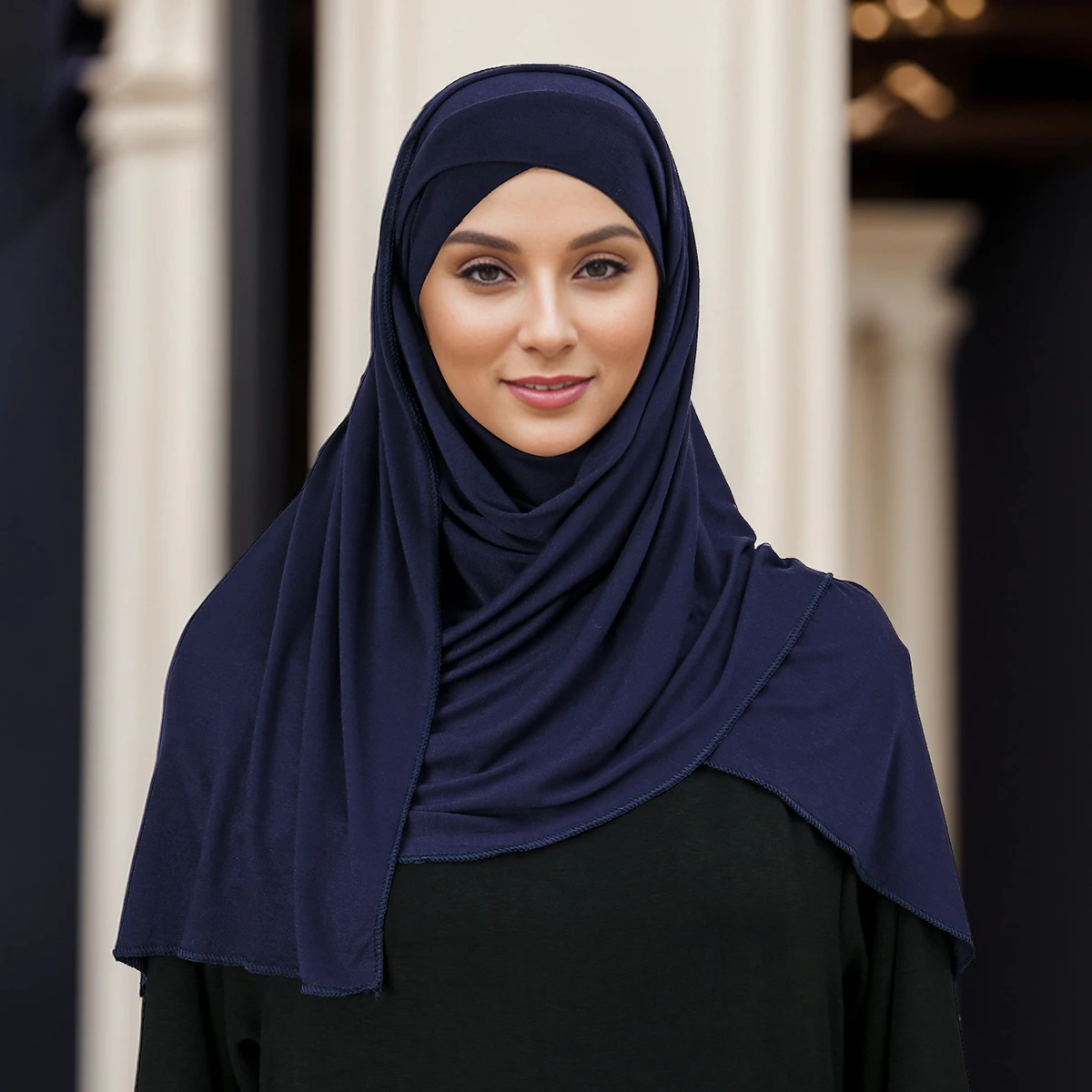 Wholesale Solid Plain Head Scarf Cotton Islamic Muslim Hijabs Instant Bandage Jersey Hijab Scarf For Women