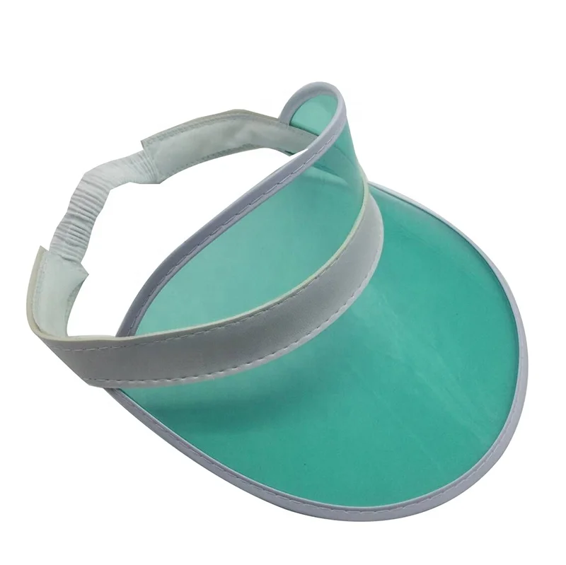 Summer Sun Hats Lighter Green Plastic Visor Cap Promotional Plastic With Transparent Visor