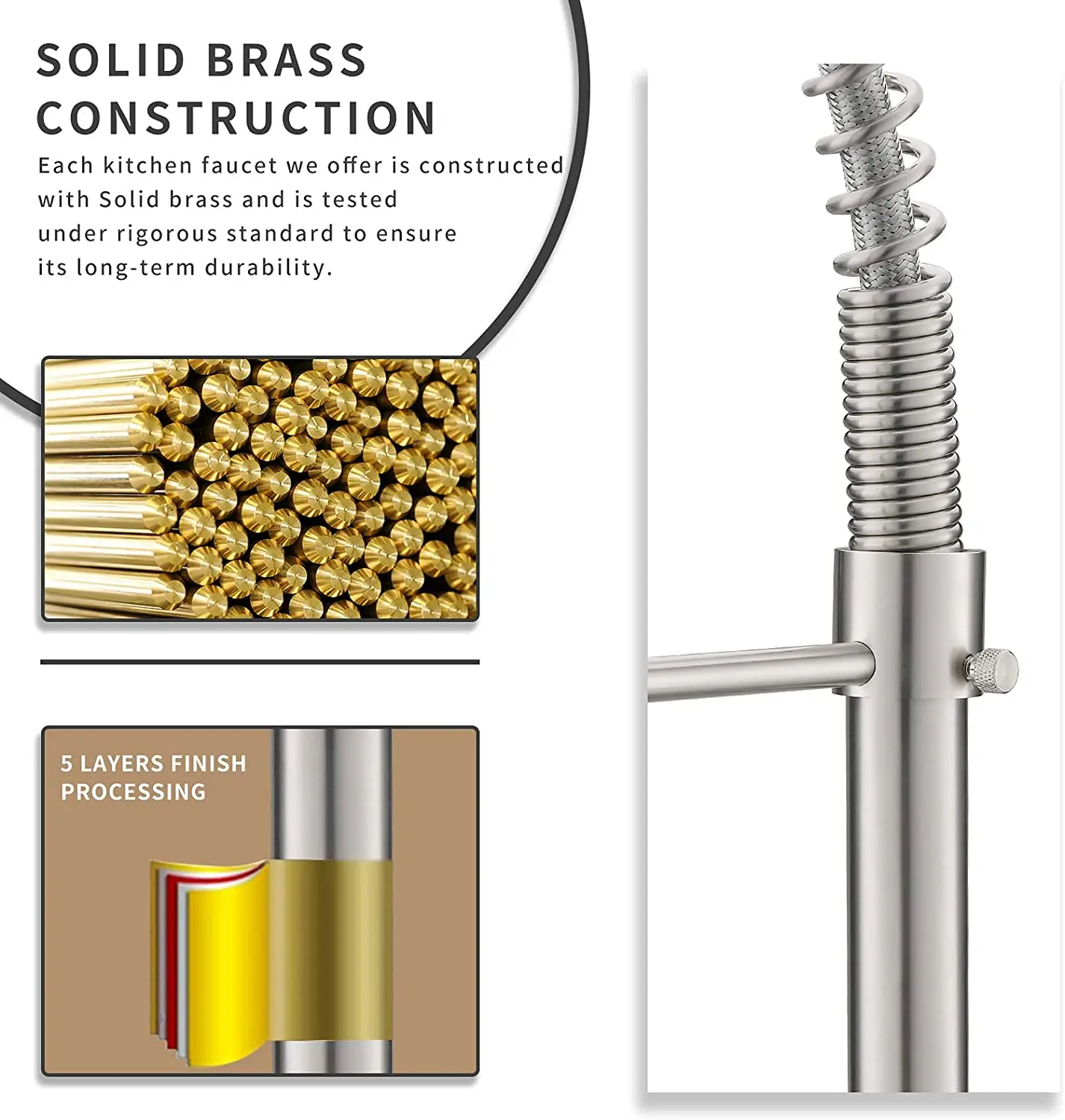 FLG cUPC Modern Luxury kitchen Faucet Mixer Brush Copper High Quality Sink Water Tap Faucet For kitchen