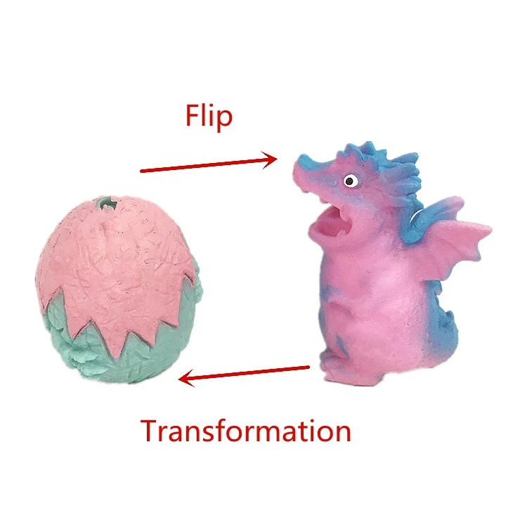 Hot Sale Reversible TPR Toys Dragon Shape Flip Stress Release Dinosaur Egg Cute Animal Innovative Decompression Toys