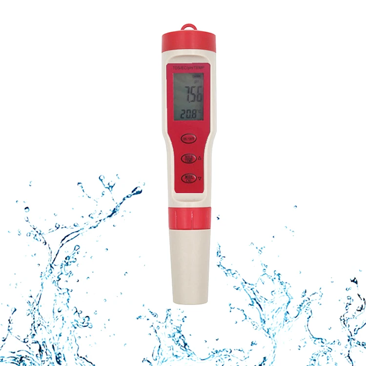 4 in 1 pH/EC/tds Temp Meter with back-light Water Quality Multi-Parameter Tester for drinking water
