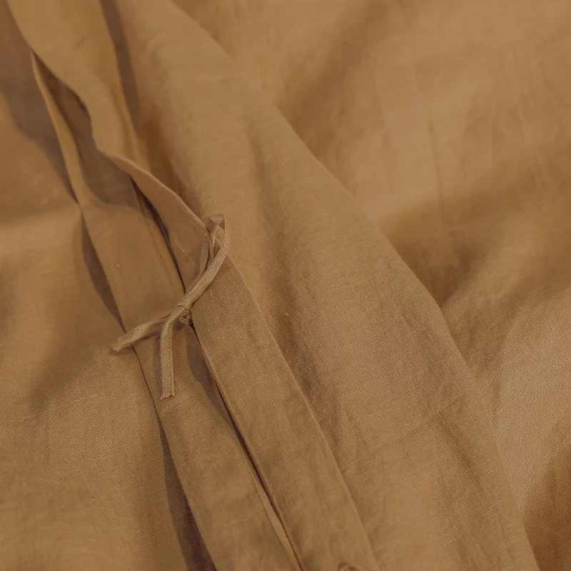 wholesale pure color luxury comfortable customized king size 4 piece linen sheet sets with duvet cover for adults and kids