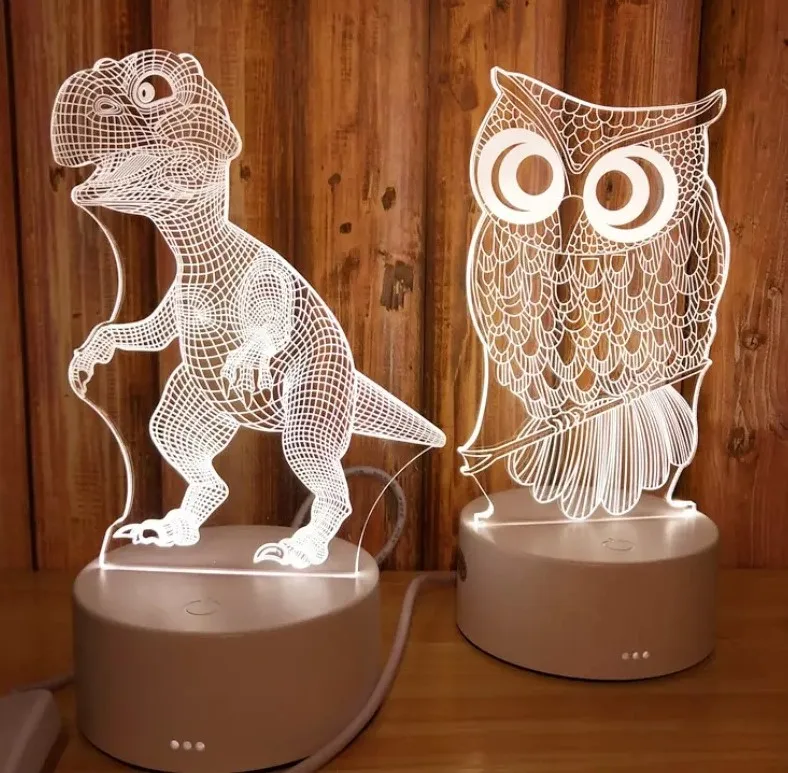 3d custom photo acrylic led kids room decoration light animation night light
