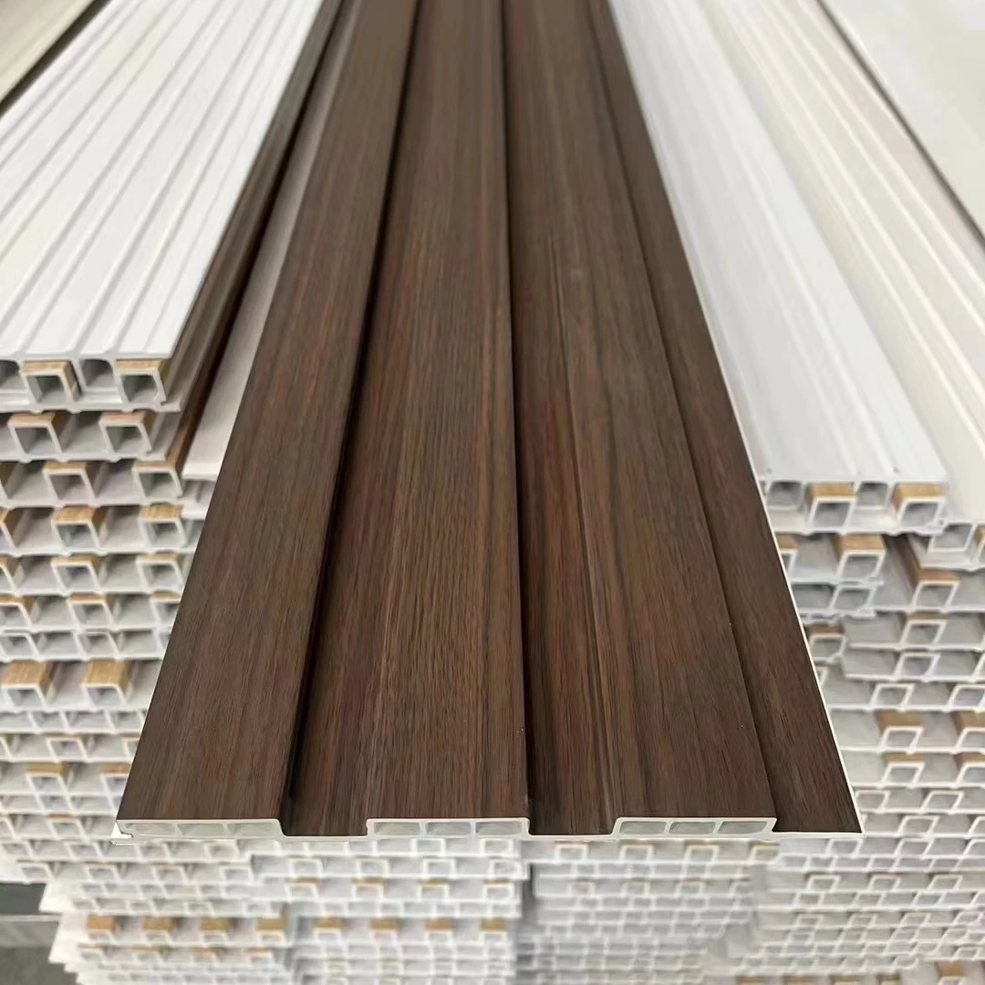 Decoration Materials PVC 3D Fluted Wall Panel Wood veneer wall Cladding PS Acoustic WPC Wall Panel