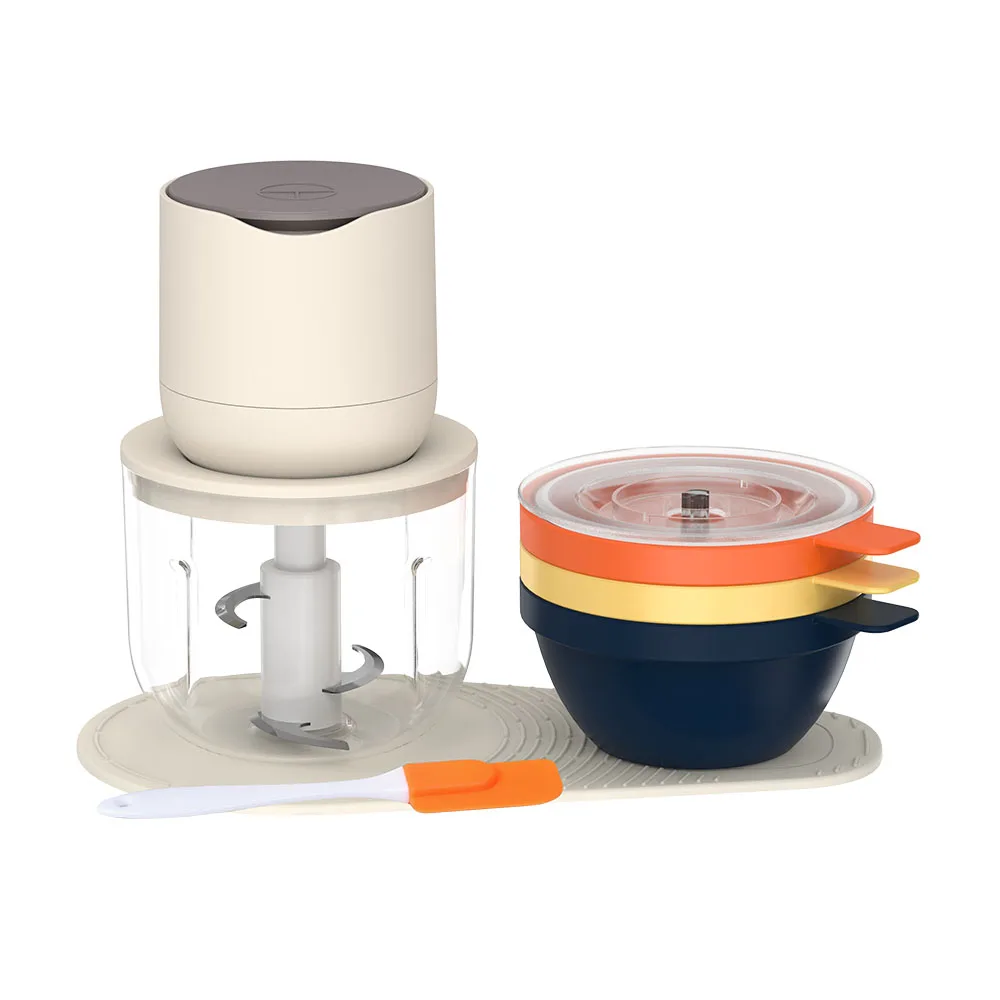 Seperate Bowl 600Ml Garlic Vegetable Meat Usb Wireless Mini Electric Food Chopper