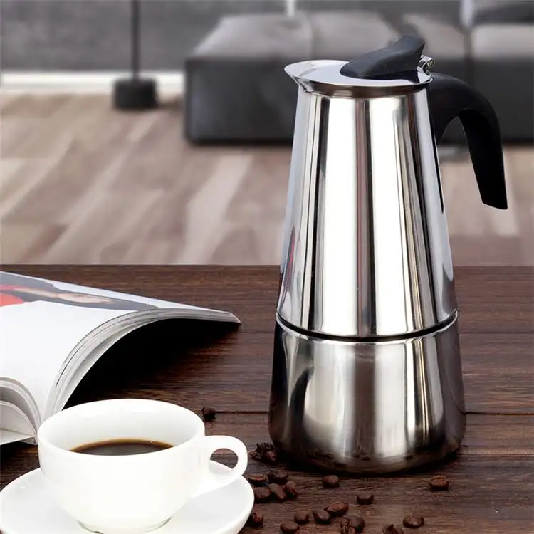 Wholesale Custom Stainless Steel Coffee Cup Maker Tea Pot Mocha Coffeemaker French Concentrate Coffeepot