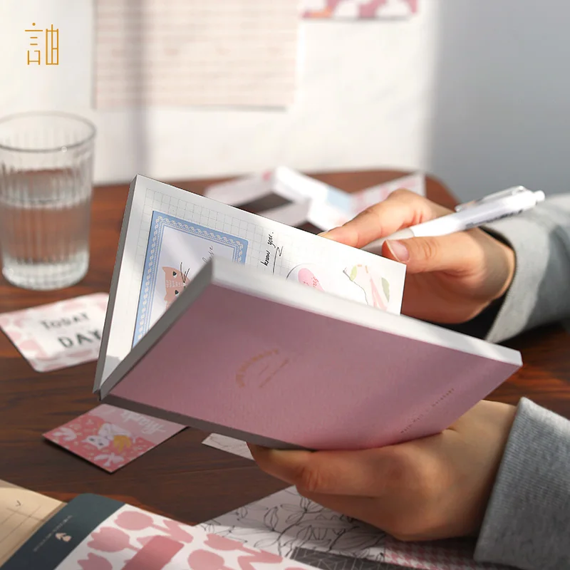 Simno Kawaii Handbook Stationary Set A6 Color 256 Pages Notebook  Gift Set Scrapbooking Journal DIY Kit