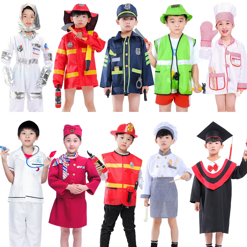 Children Astronaut Party Construction Worker Firefighter Various Carnival Career Cosplay Costume