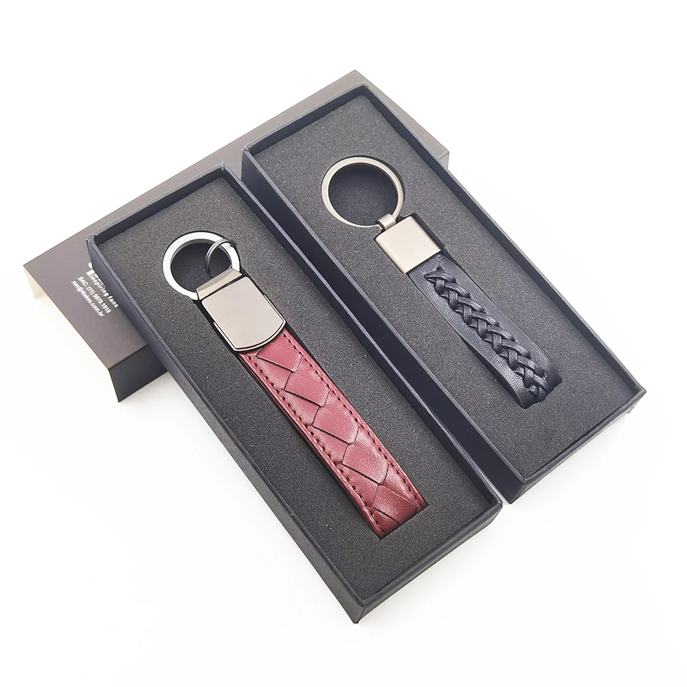 Oneway Wholesale Genuine Luxury Premium Retro Leather Key chain Custom Brand Logo leather keychain