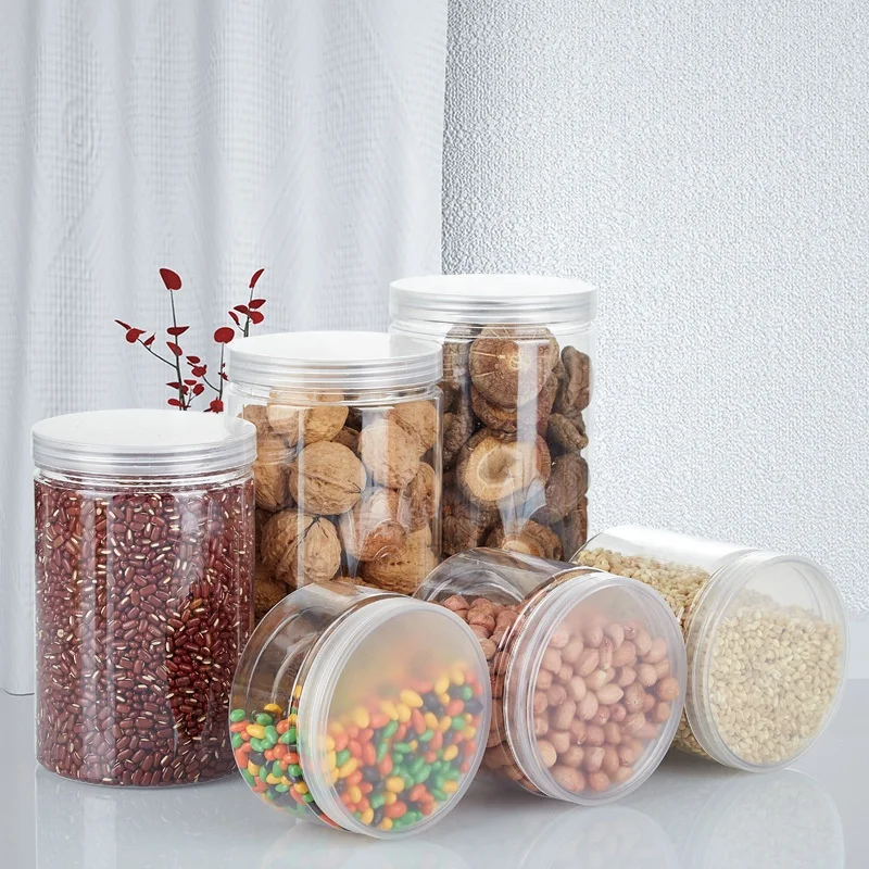 High Quality 250 Ml BPA Free Round Transparent Food Container Pet Clear Plastic Jar with Lid