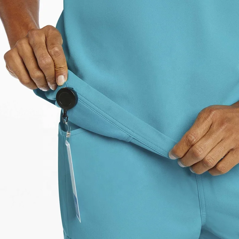 Мужская прочная традиционная Непринужденная растягивающаяся одежда с 4 карманами и V-образным вырезом Больничная спецодежда медицинская форма скраб-топ