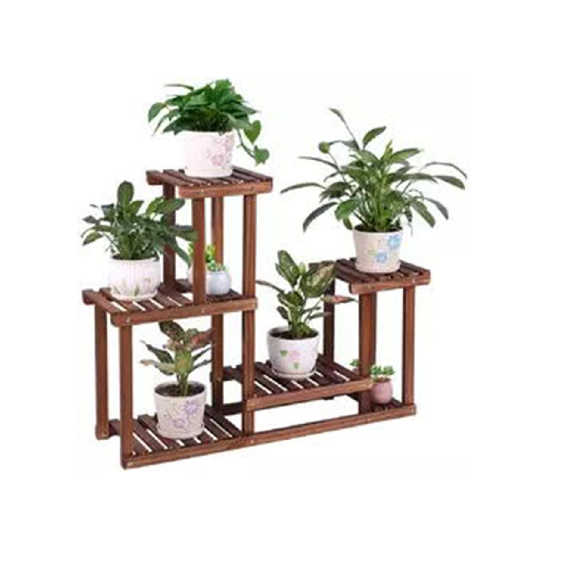 Multi-function Wood Plant Stand Multi Layer Flower Shelf Rack