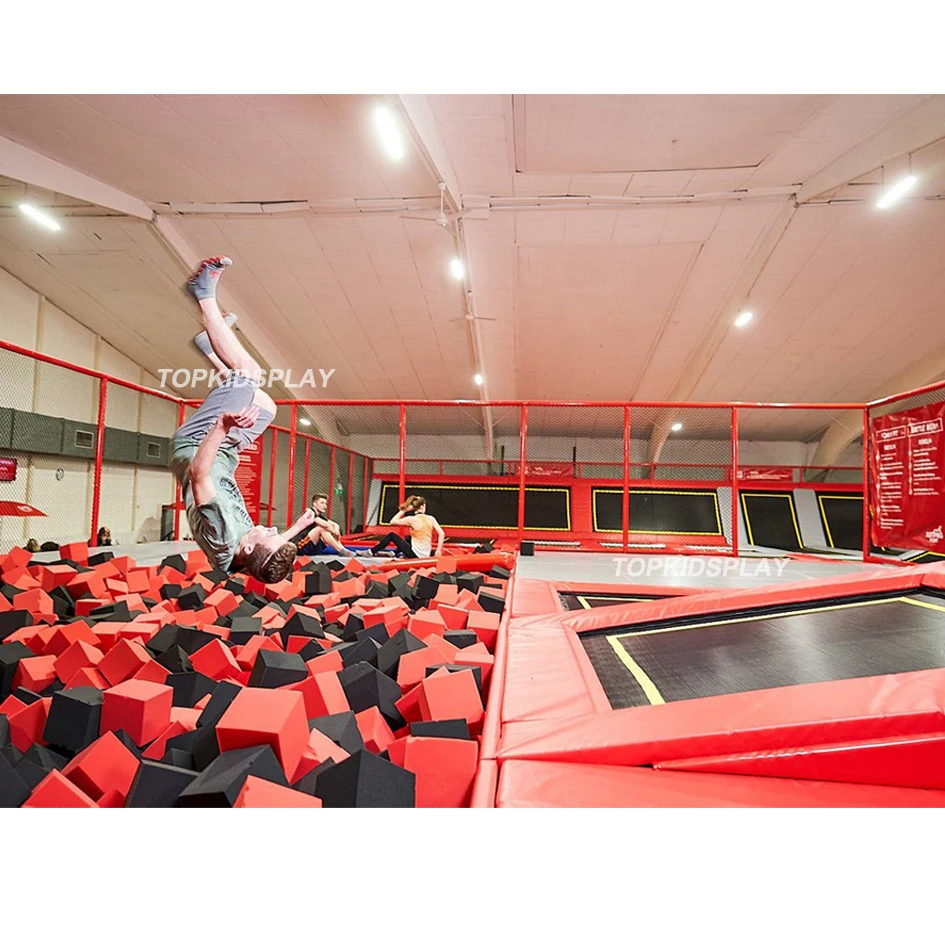 Design Rectangular Fitness Bed Jumping Bungee Trampoline Good Elasticity Professional New Park Indoor Custom Unisex Indoor Play