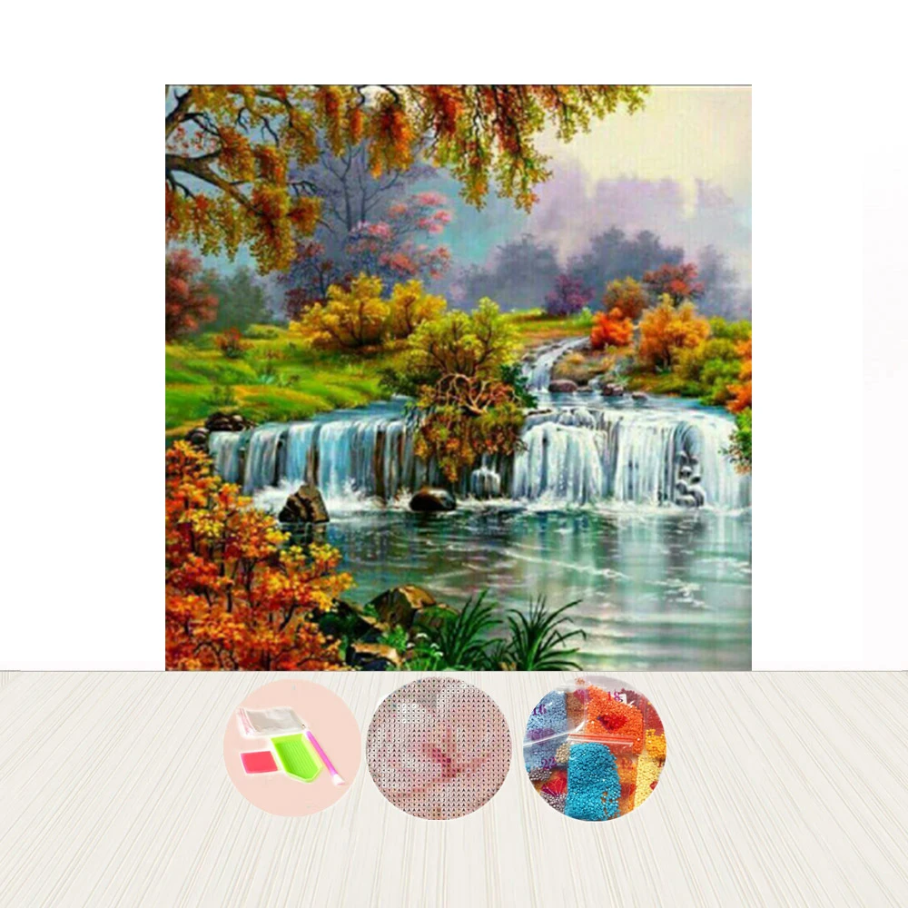 Land Scape Landscape Theme Round Diy Diamond Painting Set Stitch with Custom Logo