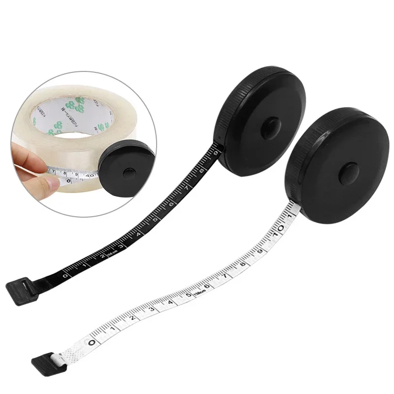 1.5m Black Soft Measuring Tape Body Tailor Tape Ruler Measure Fabric double scale Mini Sewing Retractable Tool Measurement Tape