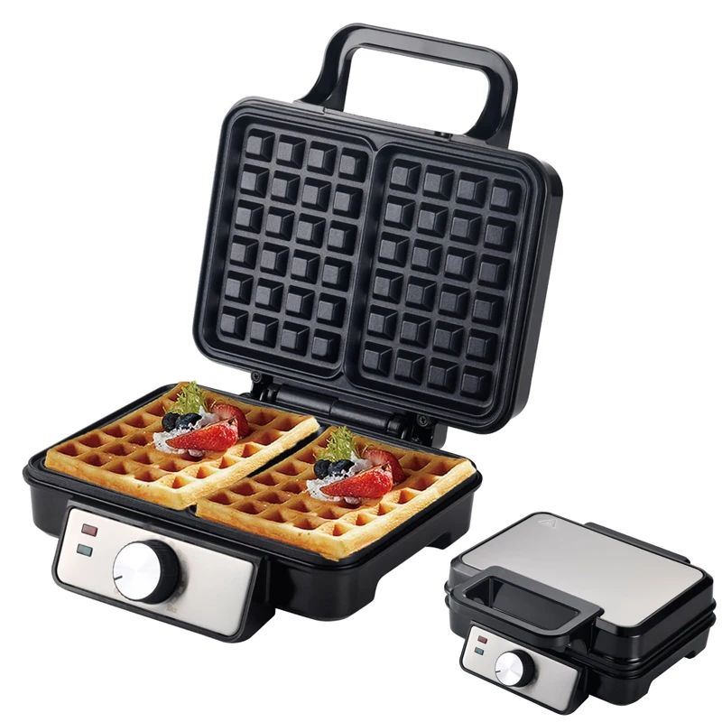 Anbolife 2-Slice Extra large Nonstick Waffle Iron Stainless Steel Adjustable Browning Levels Electric Pancake Maker