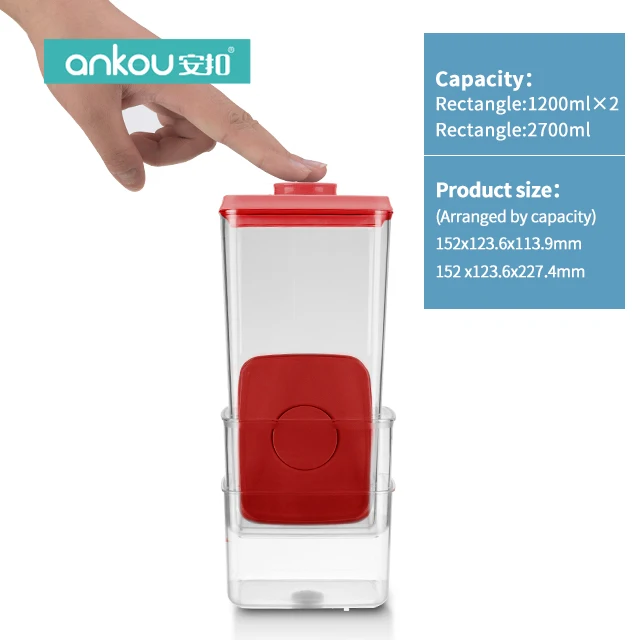 Hot Sales Storage Jars Dry Cereal Durable Transparent Sealed Cans  Bpa-Free Pop Up Airtight Food Storage & Container With Lid