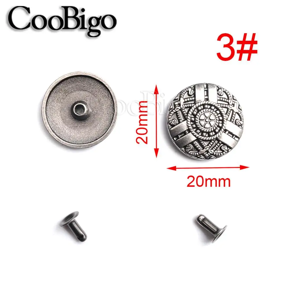 100 компл./упак. оловянные заклепки для браслета в стиле панк-рок, одежда, сумка для обуви, ошейник для домашних животных, Кожаные детали для рукоделия, Цветочный щит, Орел # GZ102