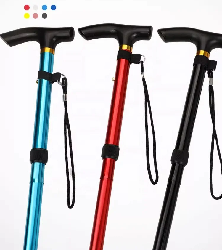 Folding climbing stick Carbon fiber five-section telescopic folding stick Ultra-light hiking outdoor walking stick