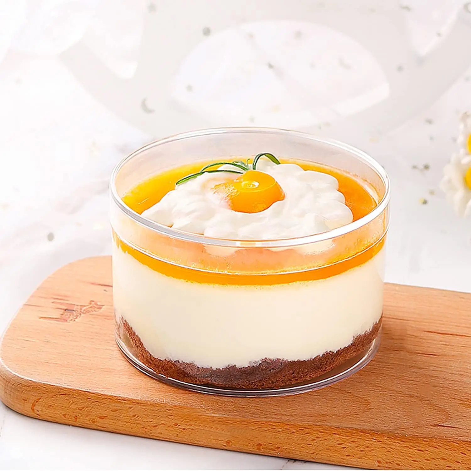 192Pcs Dessert Acrylic Box Clear Round Box with Lid Round Box Easter Container Easter Basket Stuffers for Cookie Candy Packaging