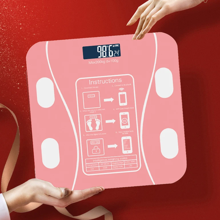 Bluetooth Digital Body Fat Scale Household Electronic Weight Scale Made of Tempered Glass Healthy Smart with OkOk APP Datas