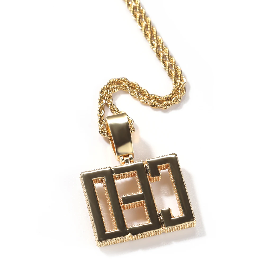 2023 Custom Italics Font Capital Letters Name Pendant Iced Out Name Initial Necklace Pendant Hot Sale CZ Necklace