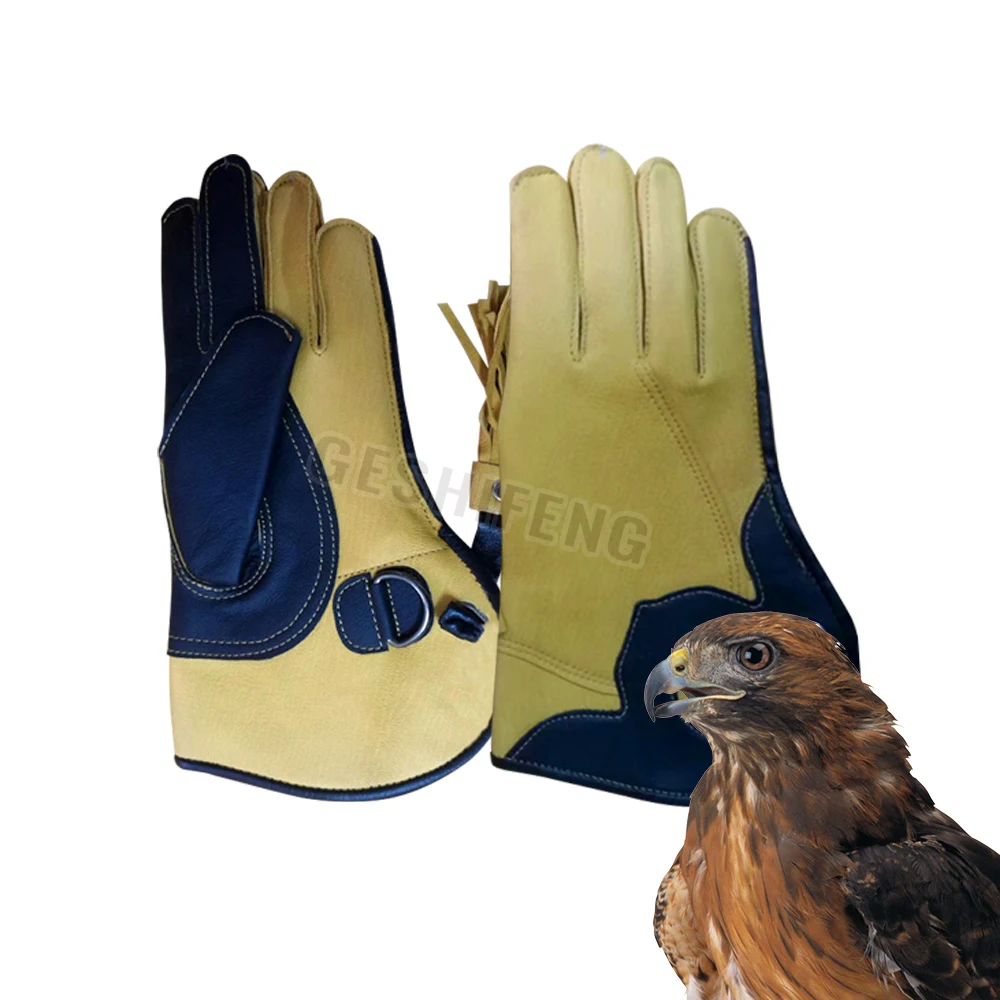 Wholesales Leather Falconry Gloves Bird-handling Training Hand Safety Leather Made Eagle Hunting Falcon Gloves