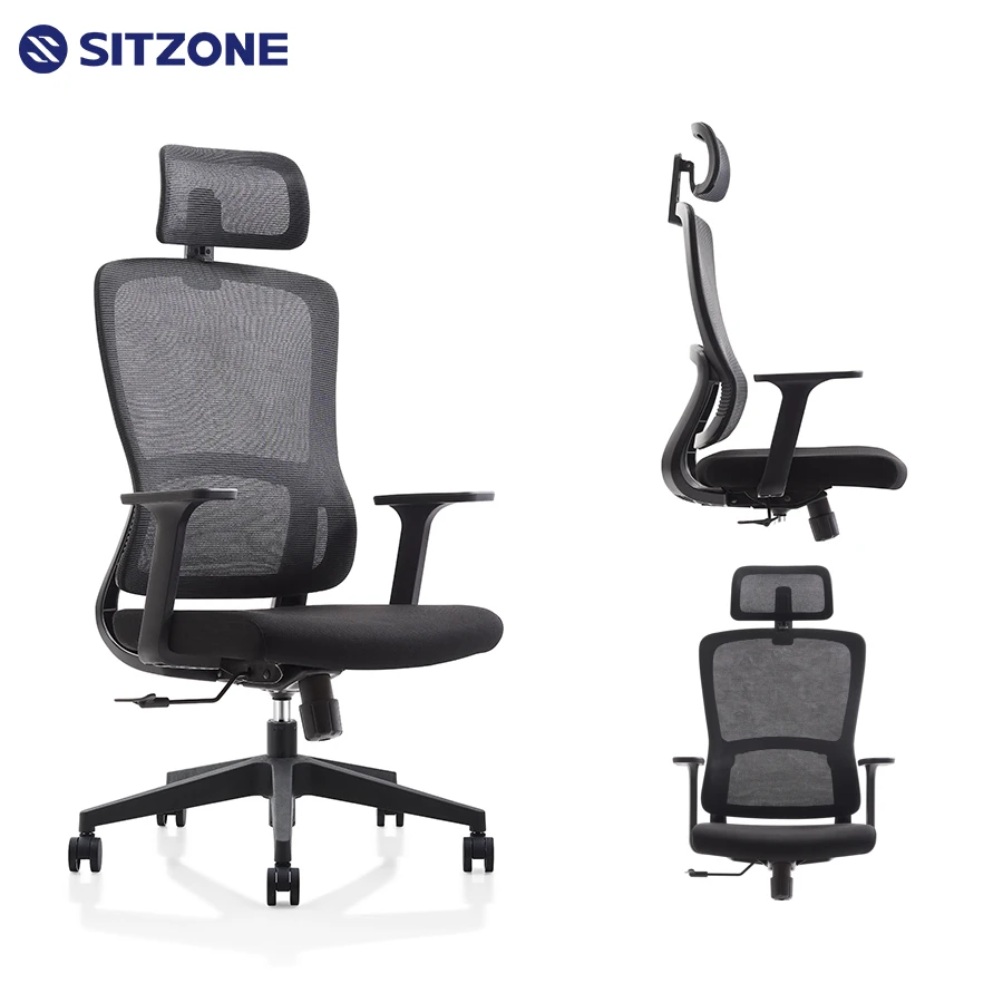 Ситзона сетчатая ткань вращающееся компьютерное настольное кресло роскошное эргономичное офисное кресло с подголовниками