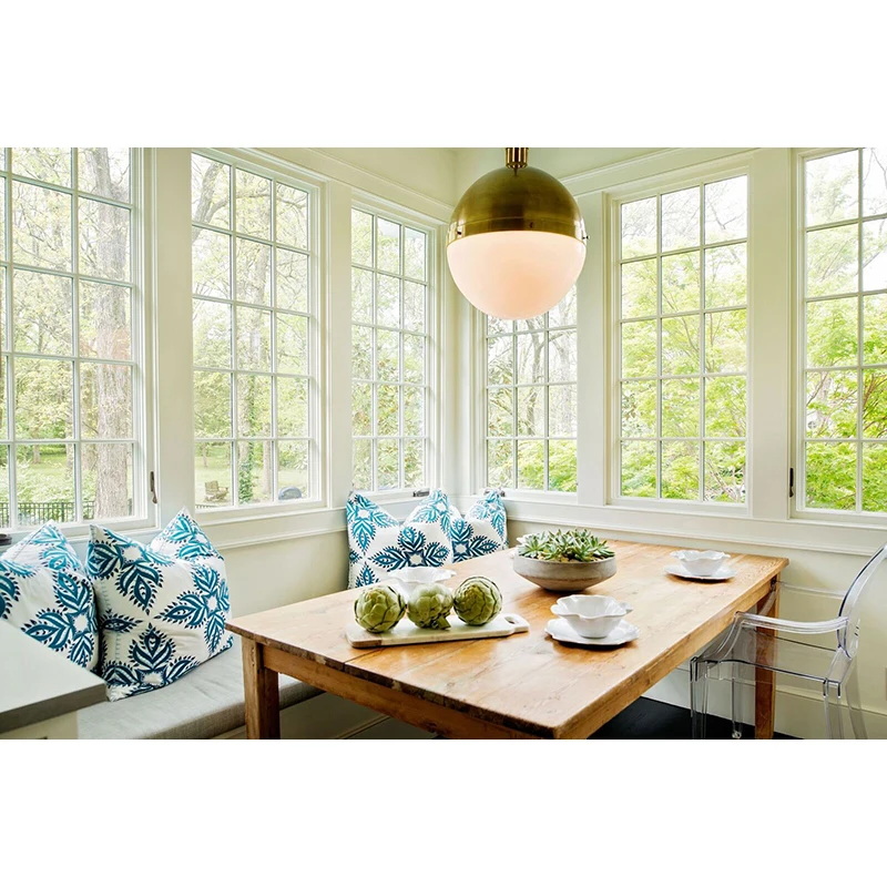 Residential External Broken Bridge System Aluminum Fixed Glass Windows With Removable Screen