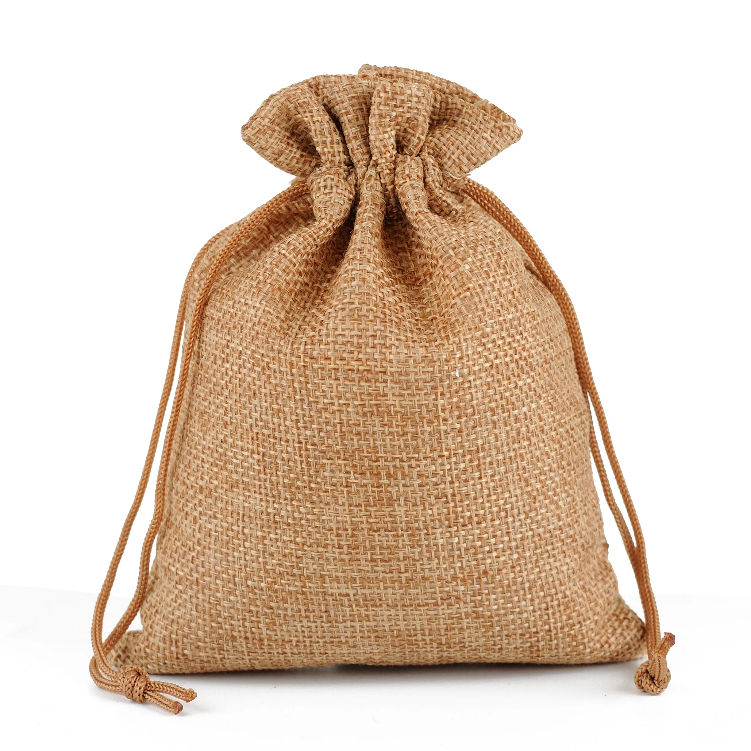 Wholesale 13*18cm Custom Printed Jute Bags Manufacturers Eco-Friendly Jute Burlap Drawstring Bags Dustproof Jute Bags