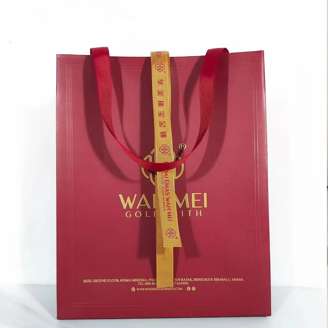 Boutique Luxury Accept Customised Your logo Gift Carry Paper Bags for Shopping Bags with Bow Tie Ribbon Handle