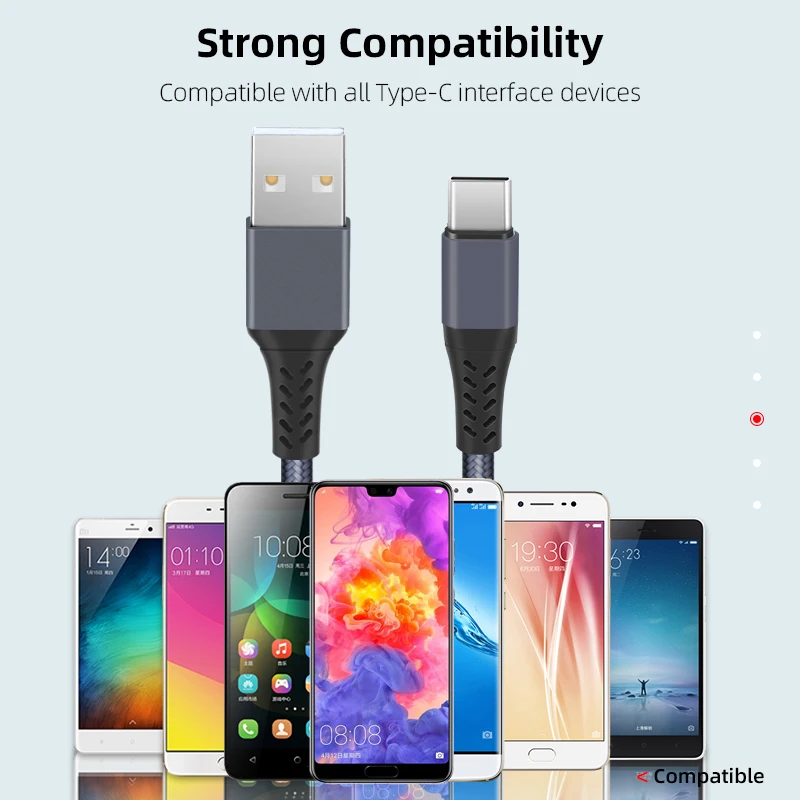 
2021 wholesale hot sale product cheap price micro usb charging cable 1m 2m mobile phone data cable for micro/type c/i-product 