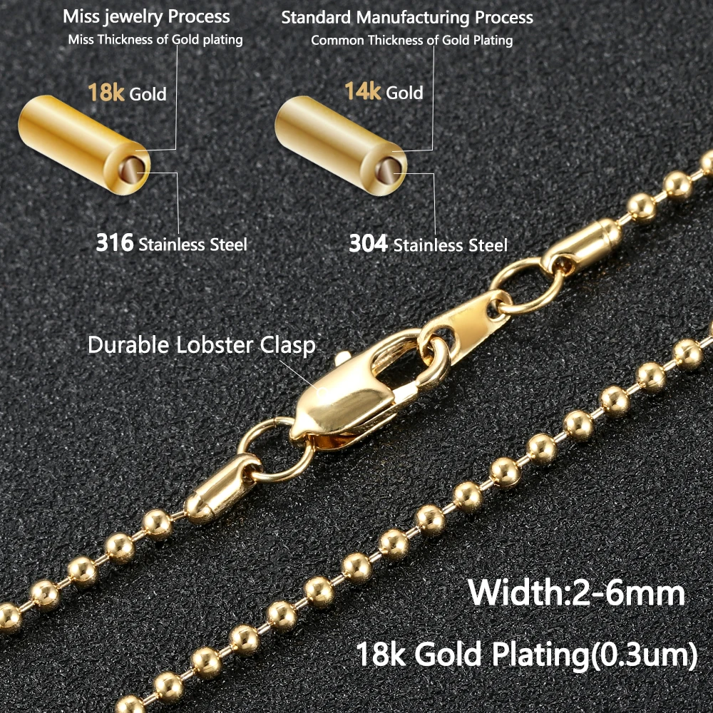 Miss Jewelry 14K 18K Italy Dubai Necklace New Men Gold Franco Chain