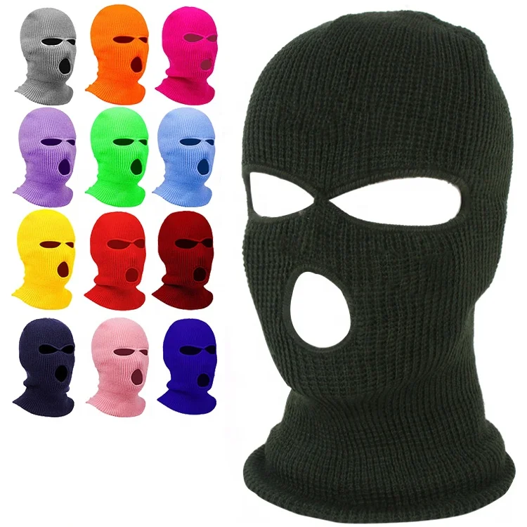 warm beanie blank 3 hole face winter skimask  custom balaclava