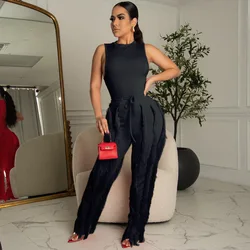 H3081 American clothing women vendors summer sexy trendy hot fashion ladies hot girls sleeveless tassels 2pcs set red outfits